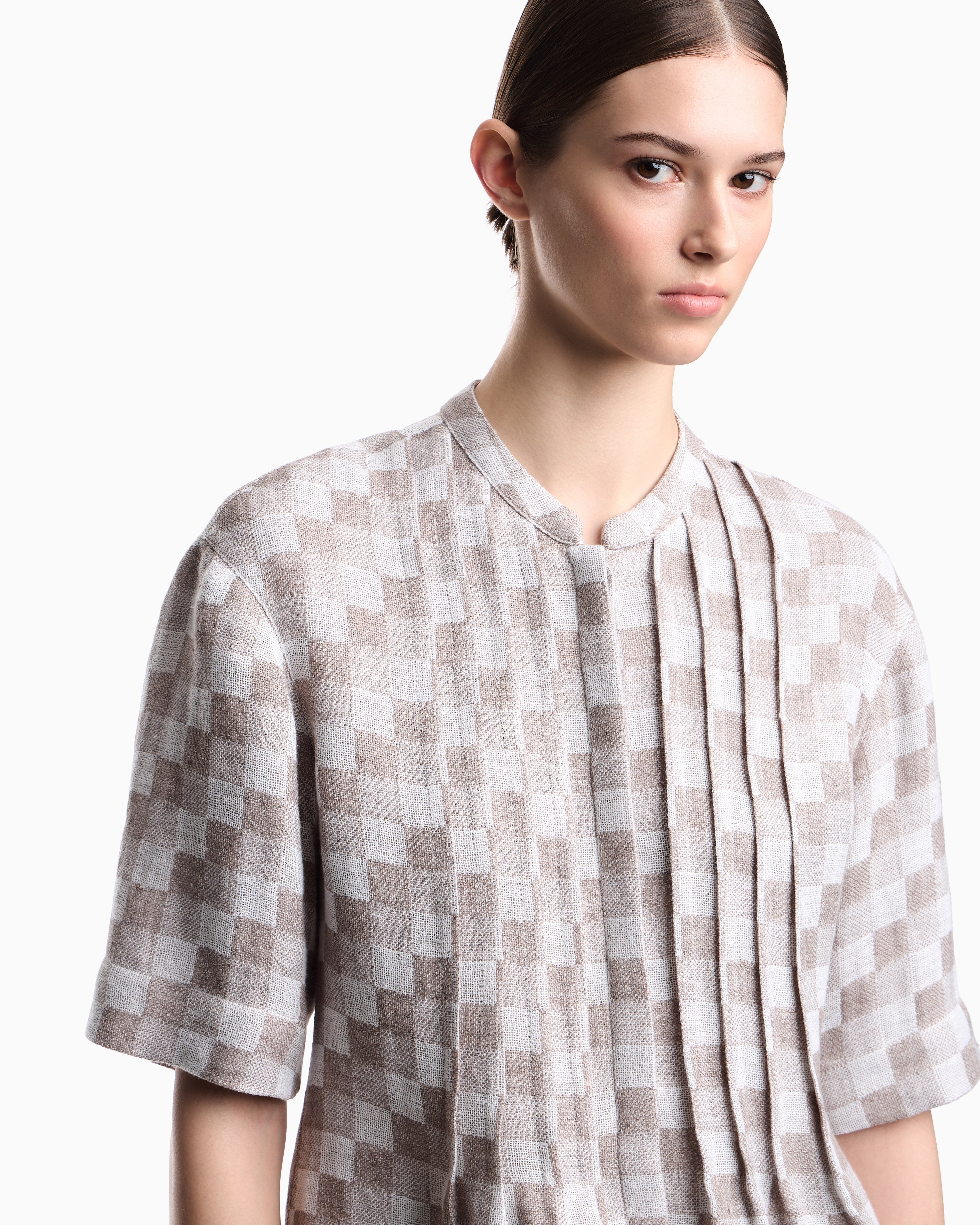 Emporio Armani Check linen gauze shirt