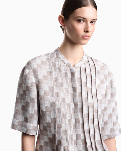 Emporio Armani Check linen gauze shirt