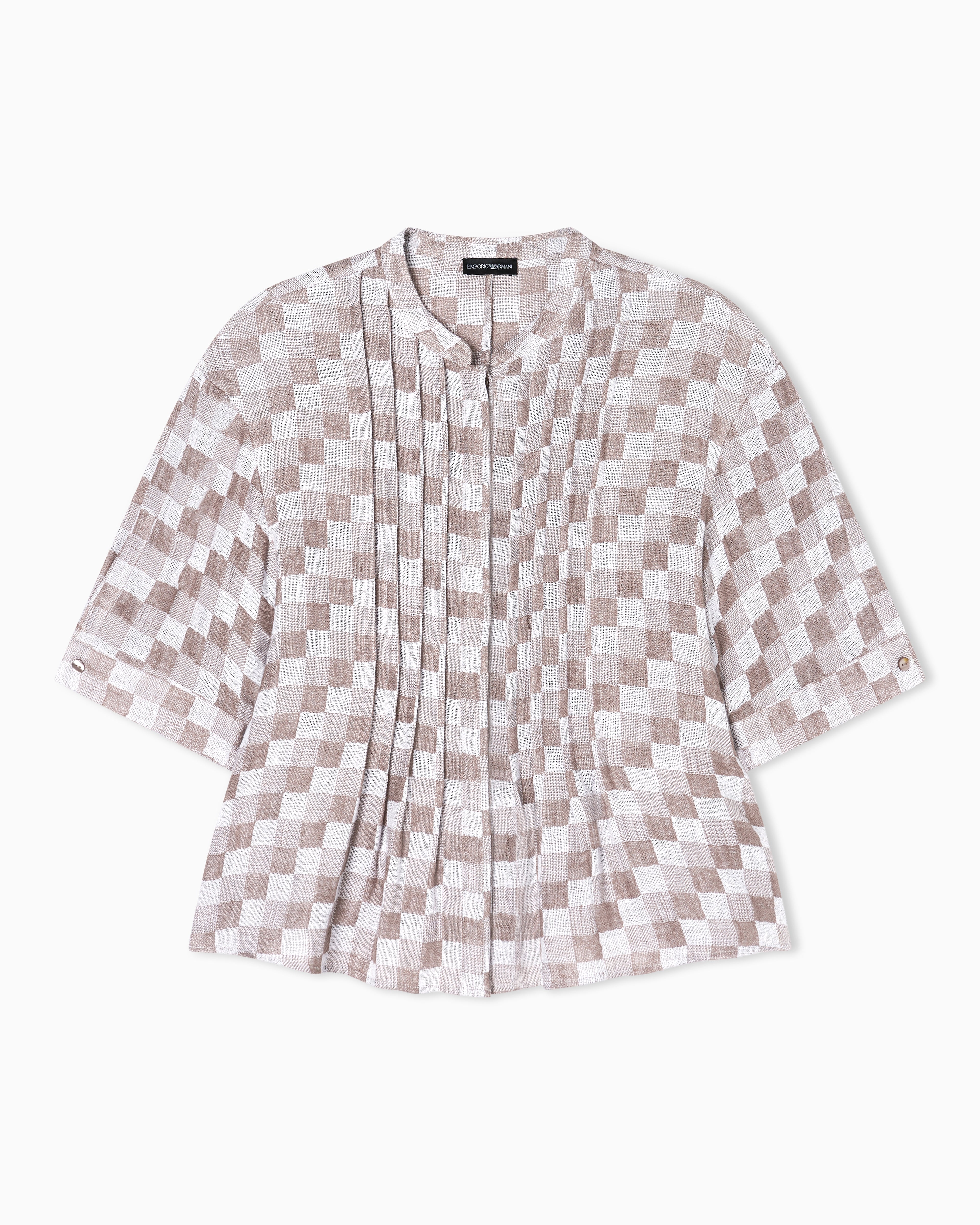 Emporio Armani Check linen gauze shirt
