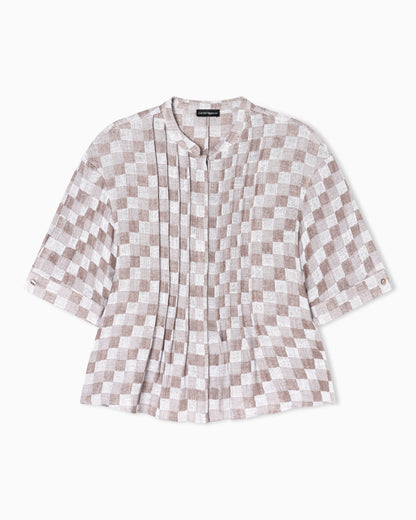 Emporio Armani Check linen gauze shirt