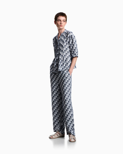 Emporio Armani Check linen gauze shirt