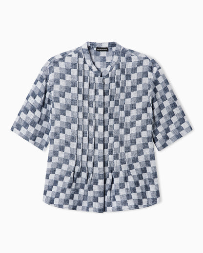Emporio Armani Check linen gauze shirt