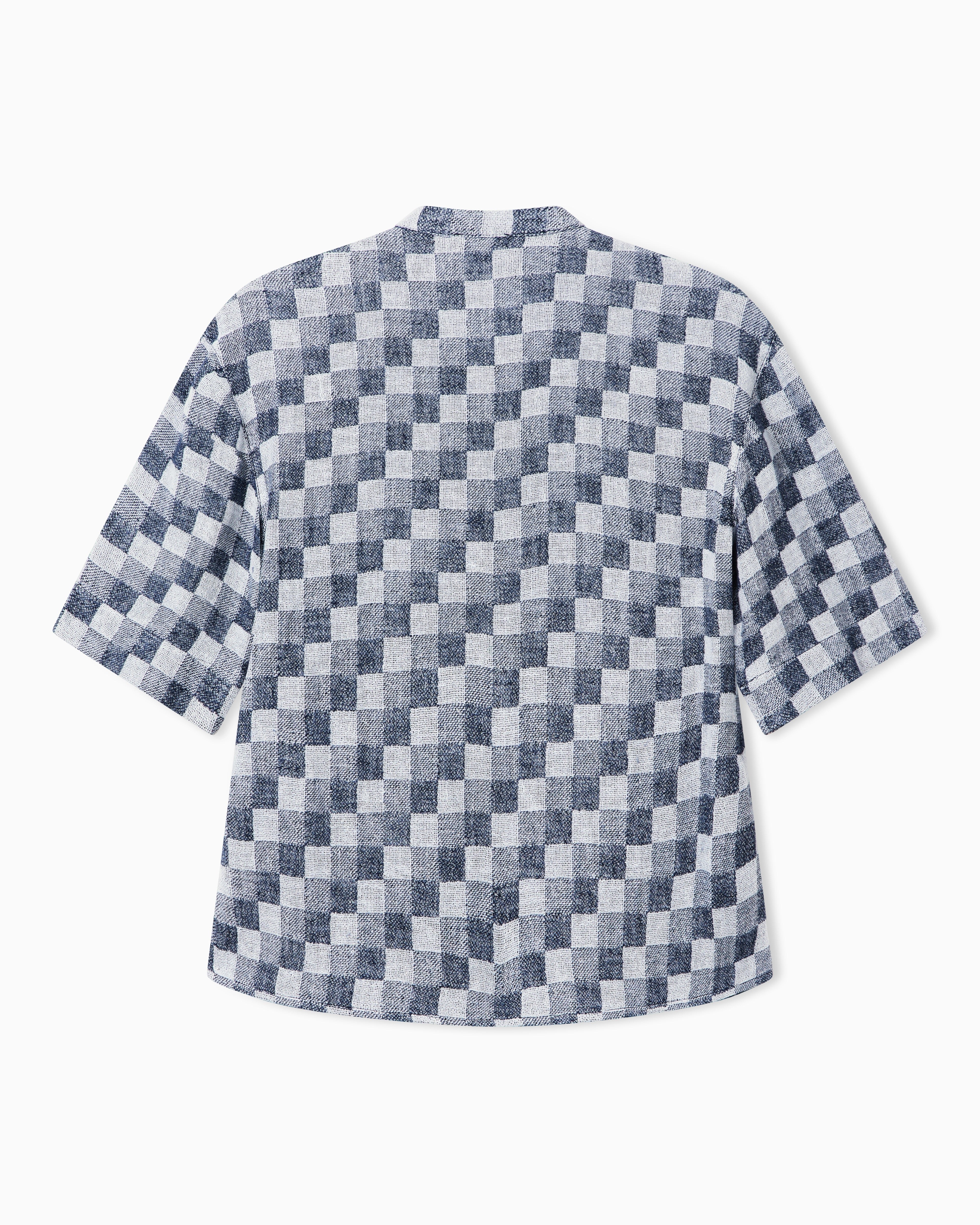 Emporio Armani Check linen gauze shirt