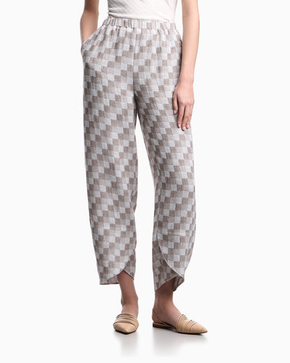 Emporio Armani Check linen gauze trousers