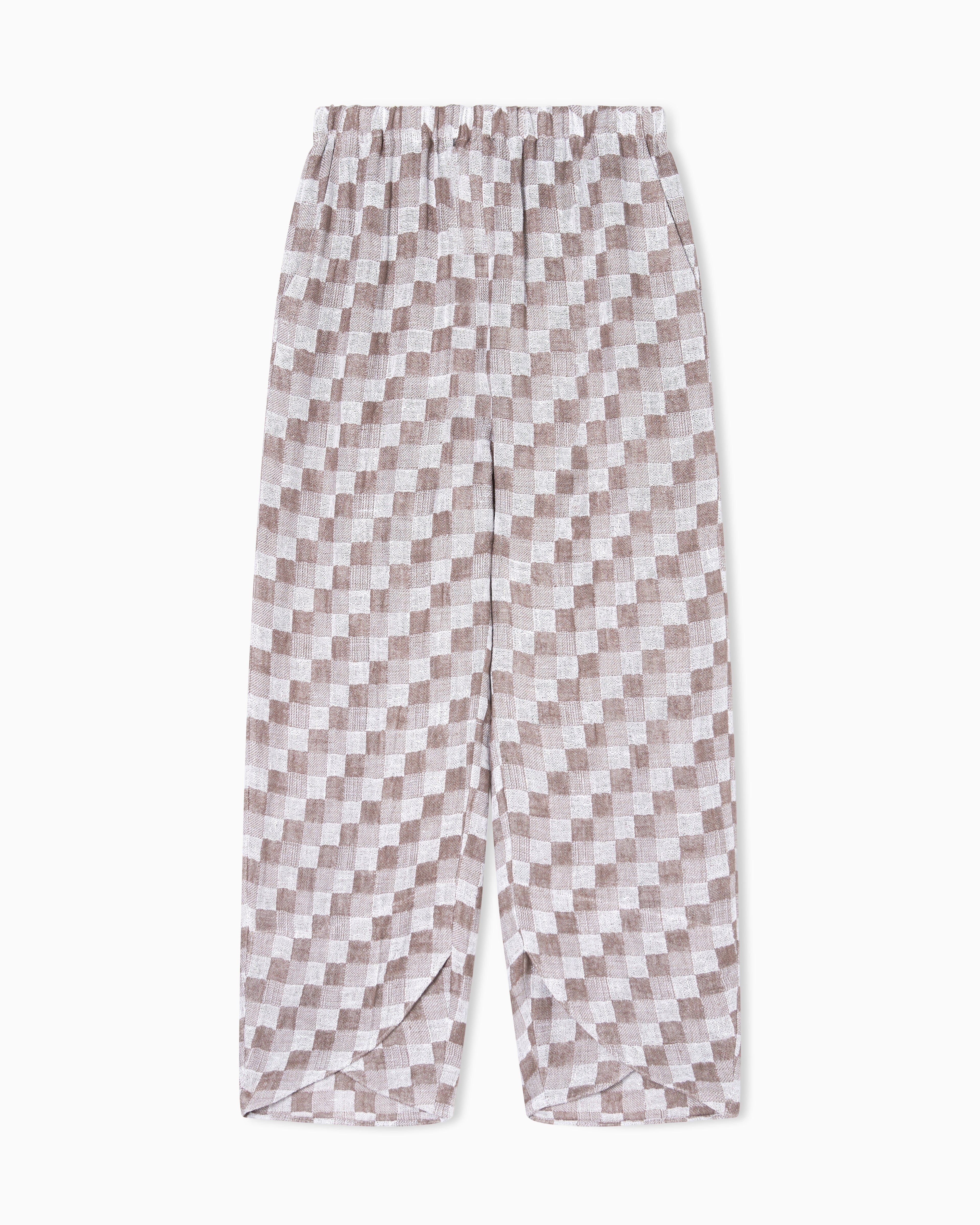 Emporio Armani Check linen gauze trousers