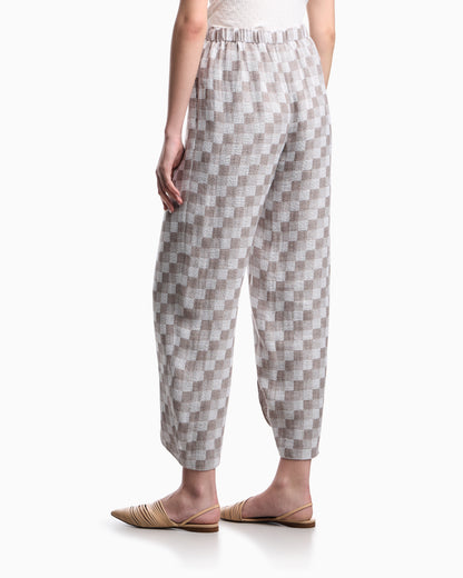 Emporio Armani Check linen gauze trousers