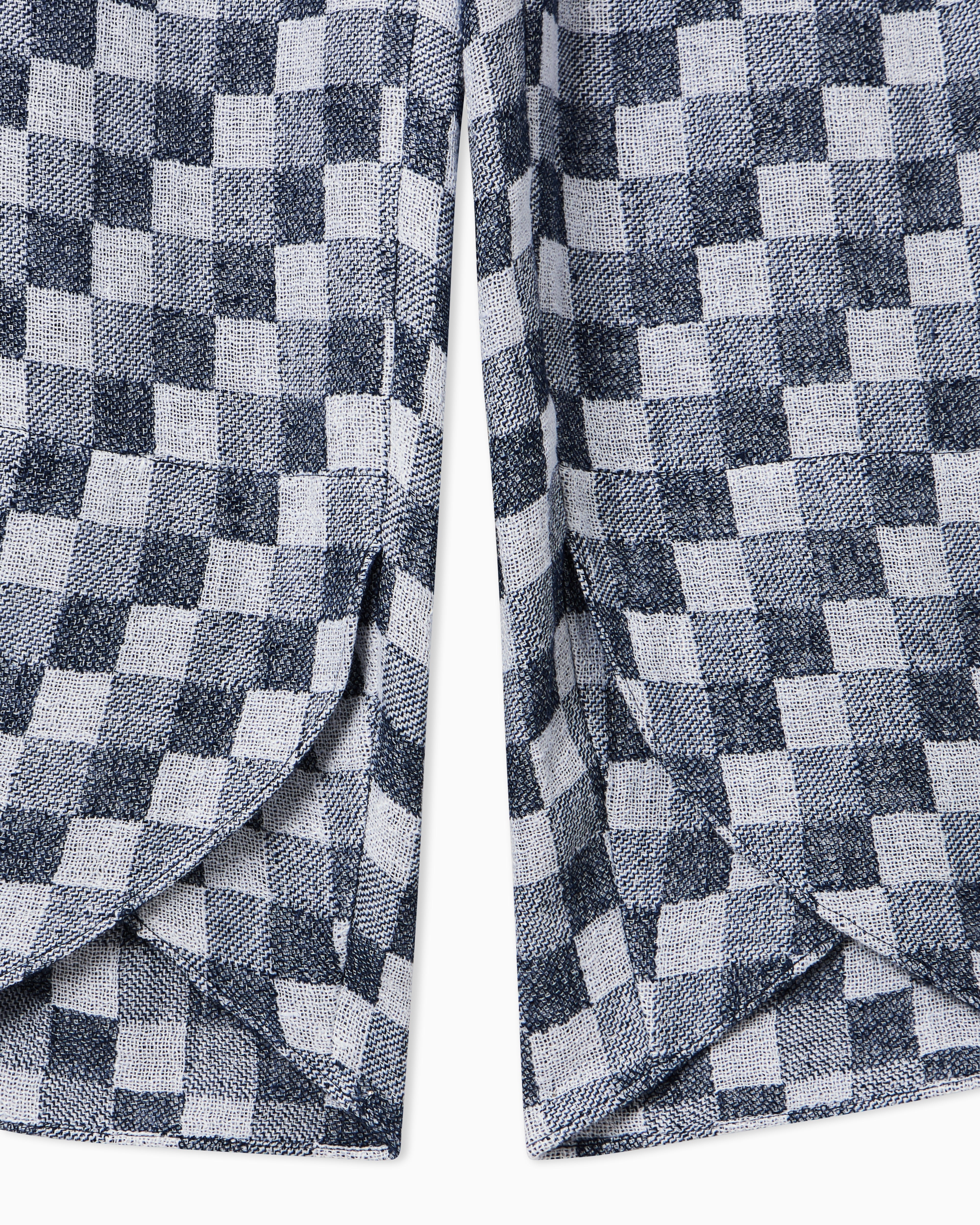 Emporio Armani Check linen gauze trousers