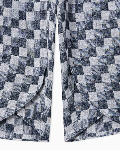 Emporio Armani Check linen gauze trousers