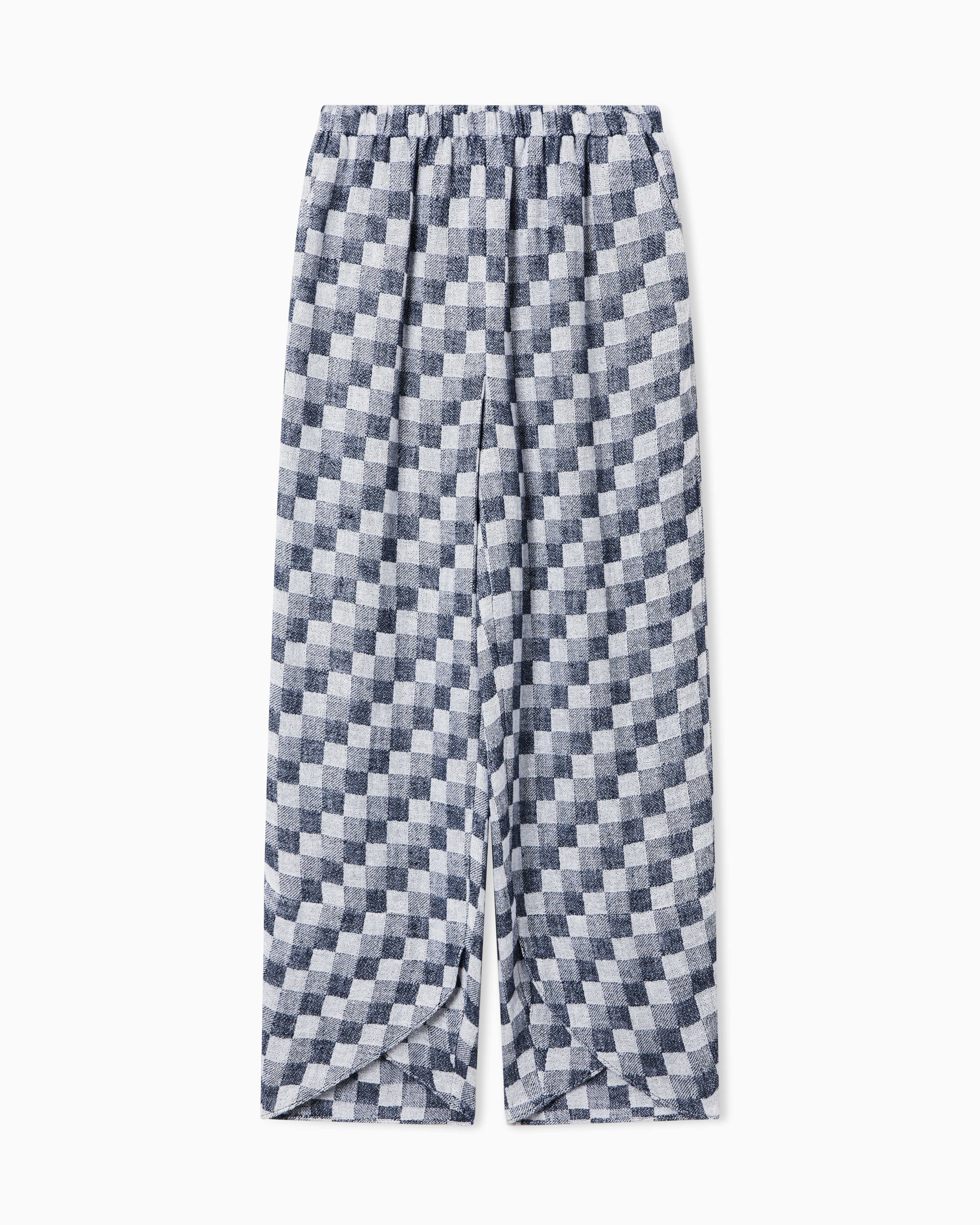 Emporio Armani Check linen gauze trousers