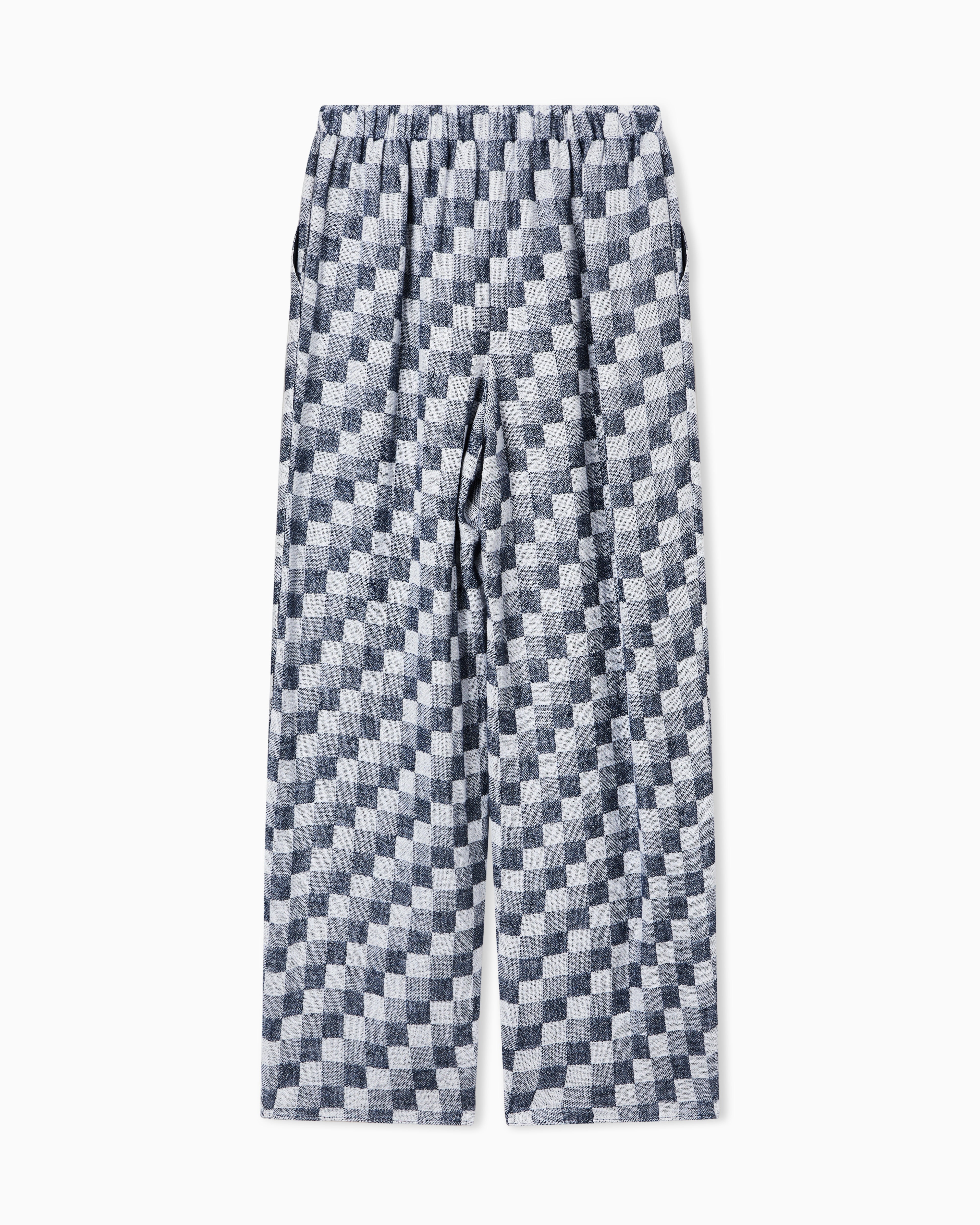 Emporio Armani Check linen gauze trousers