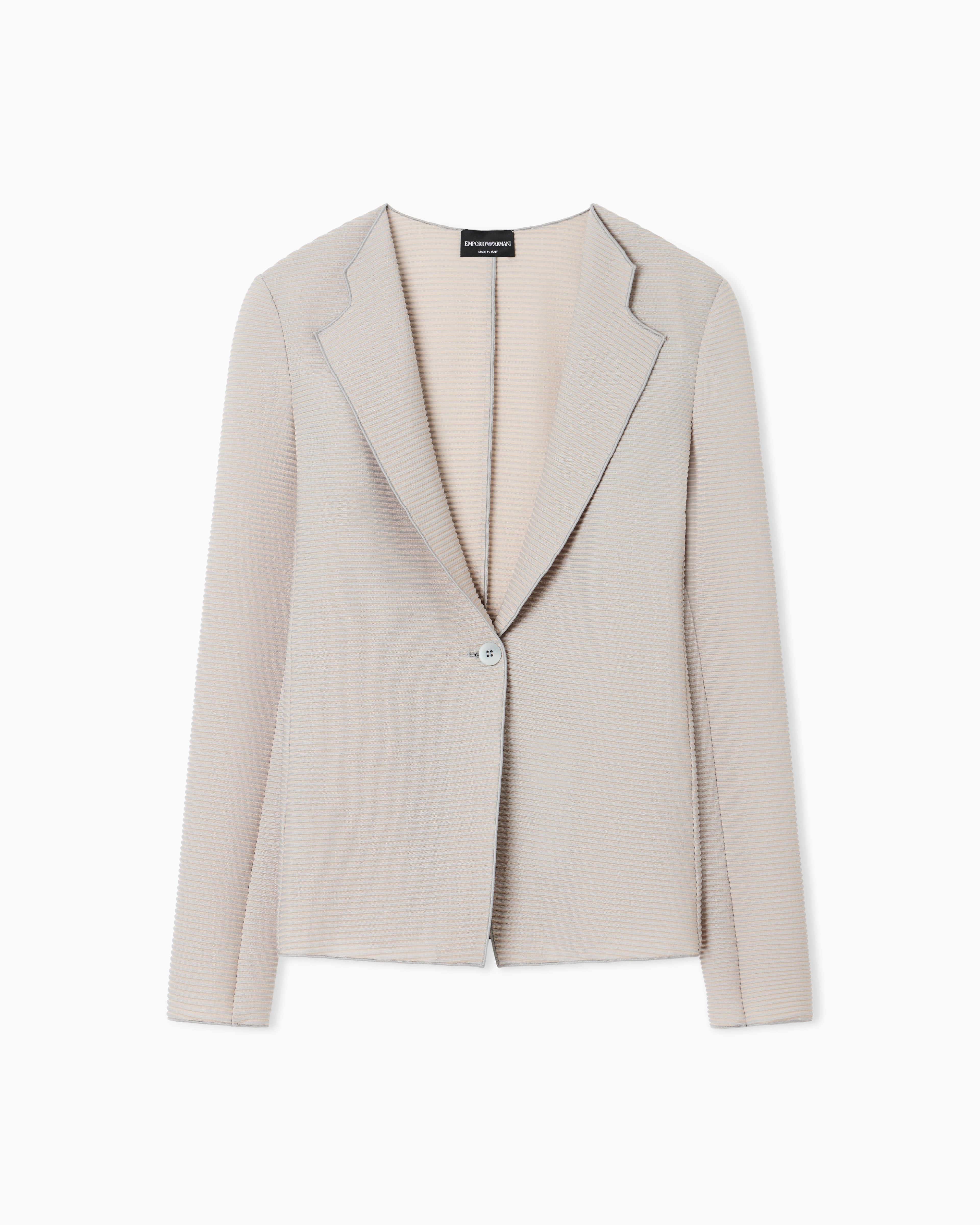Emporio Armani Jacket with lapels in canneté fabric