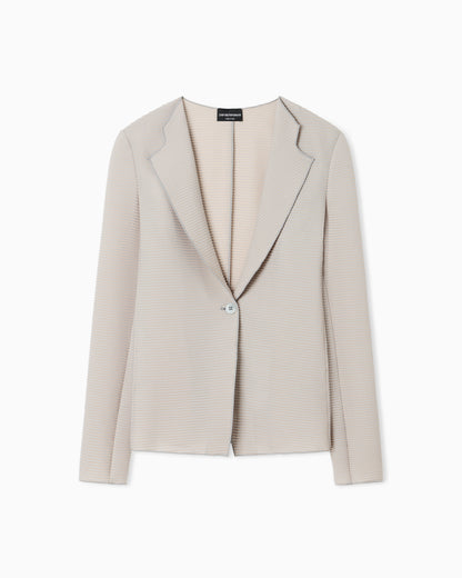 Emporio Armani Jacket with lapels in canneté fabric