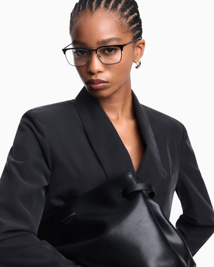 Emporio Armani Double-breasted blazer with crepe shawl neckline