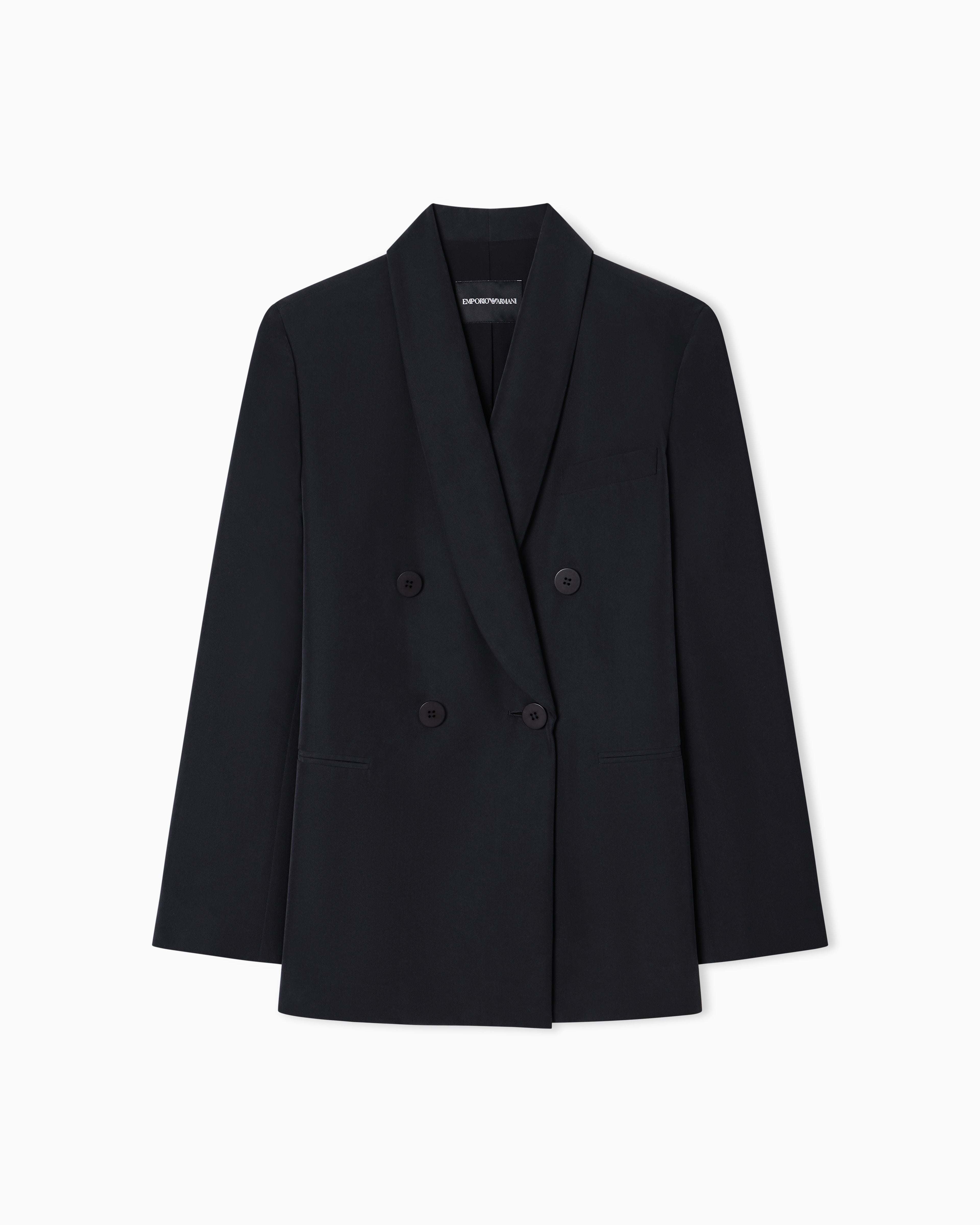 Emporio Armani Double-breasted blazer with crepe shawl neckline