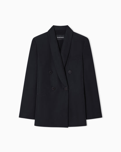 Emporio Armani Double-breasted blazer with crepe shawl neckline