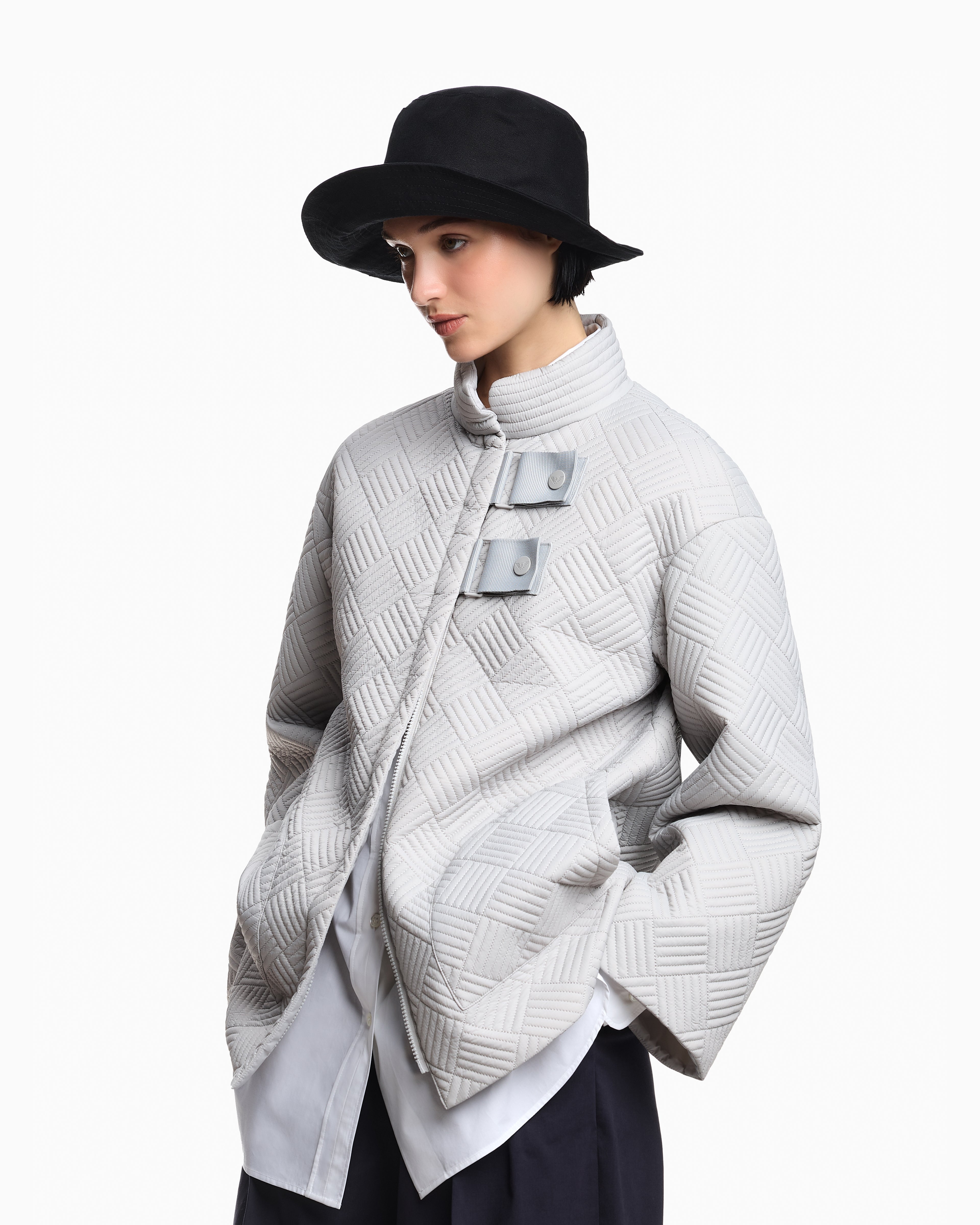 Emporio Armani nylon padded pea coat