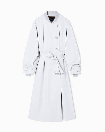 Emporio Armani Two-piece effect trench coat in water-repellent technical cotton