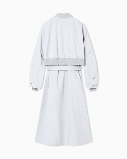 Emporio Armani Two-piece effect trench coat in water-repellent technical cotton