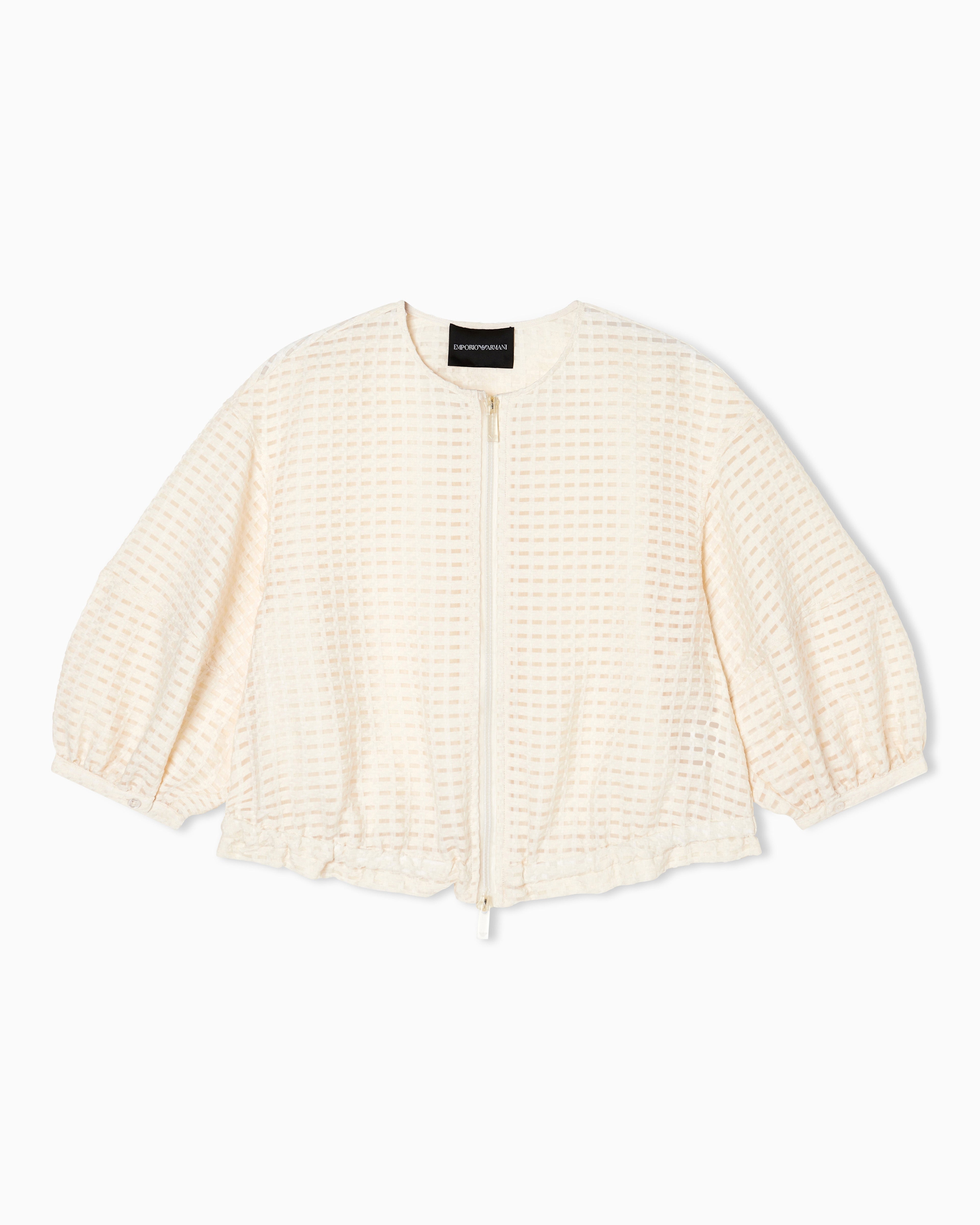 Emporio Armani 3D gingham jacquard jacket