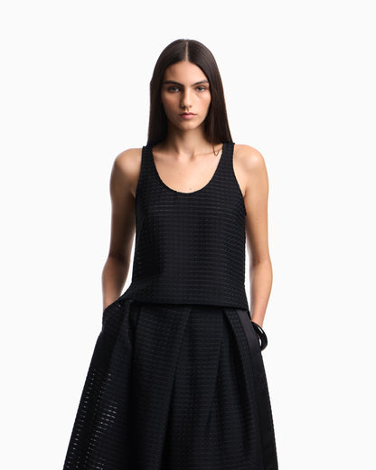 Emporio Armani 3D gingham jacquard top