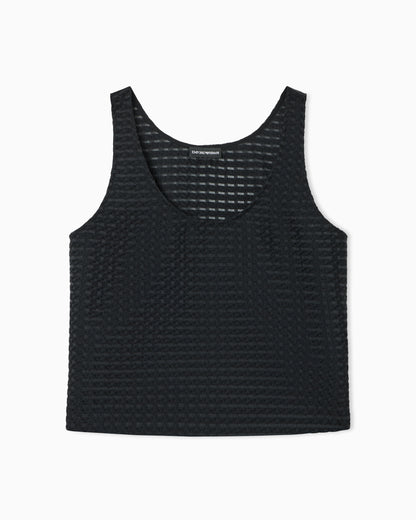 Emporio Armani 3D gingham jacquard top