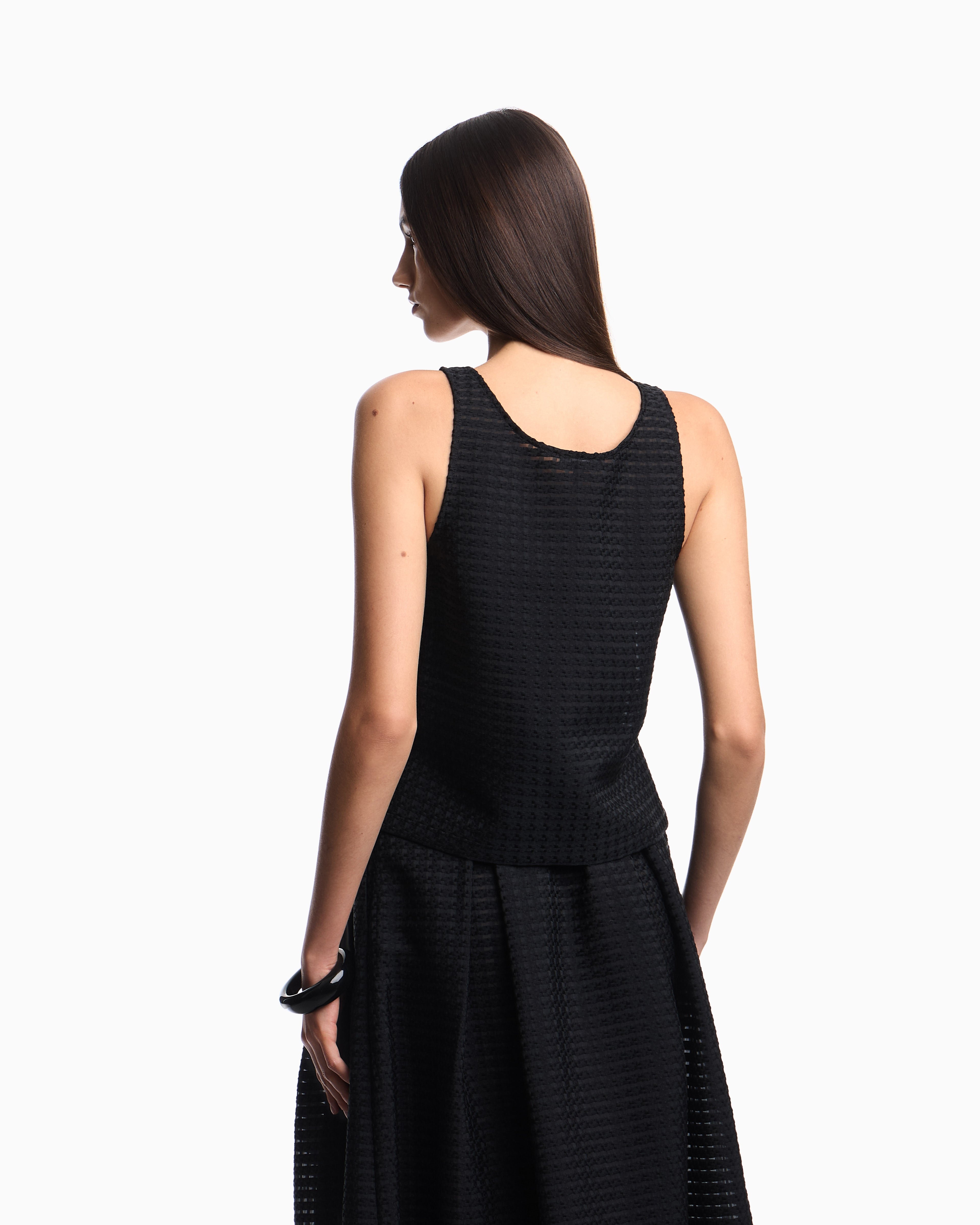 Emporio Armani 3D gingham jacquard top