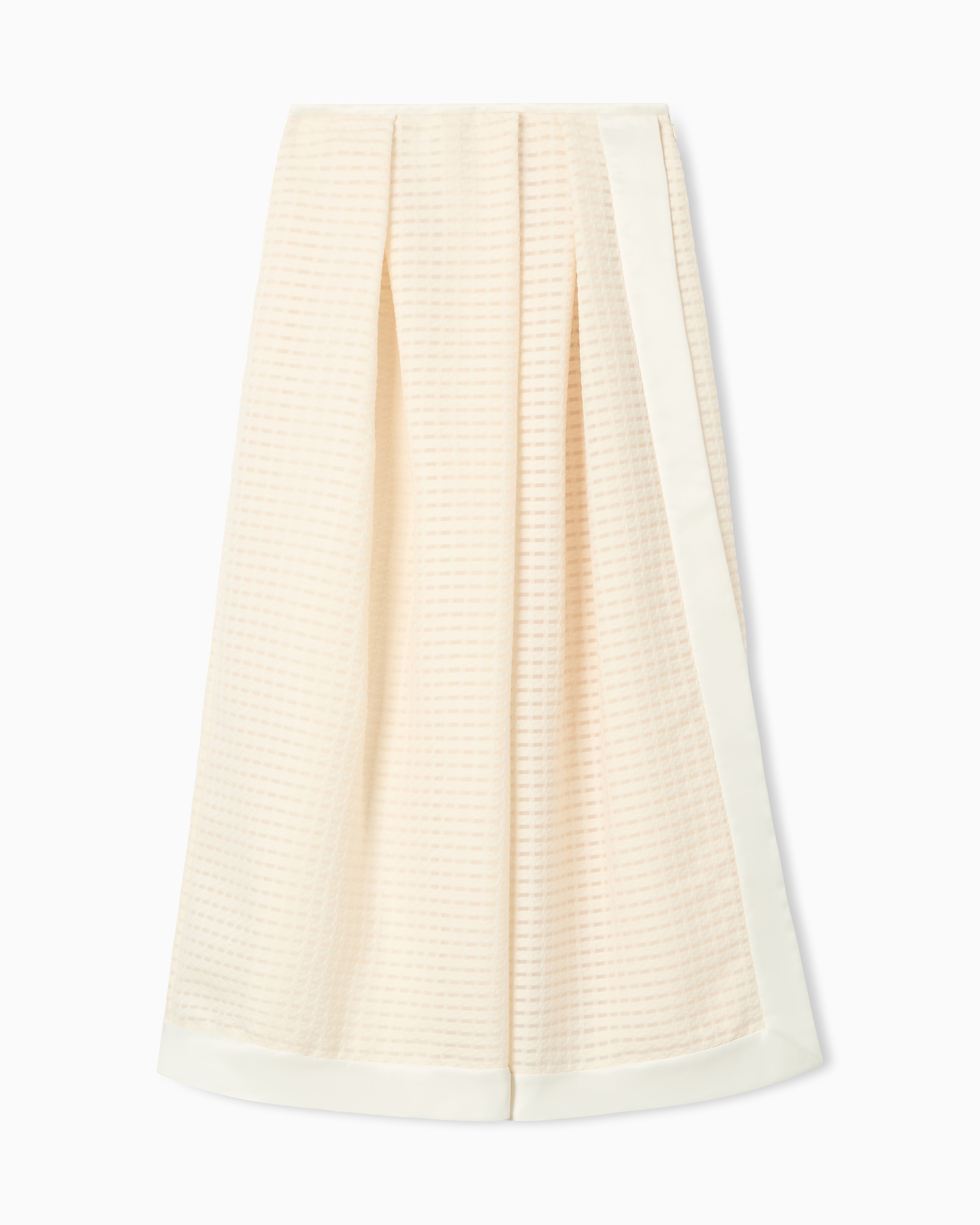 Emporio Armani Long skirt in 3D gingham-effect jacquard