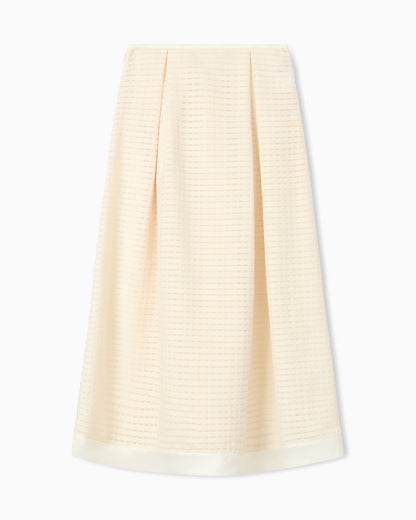 Emporio Armani Long skirt in 3D gingham-effect jacquard