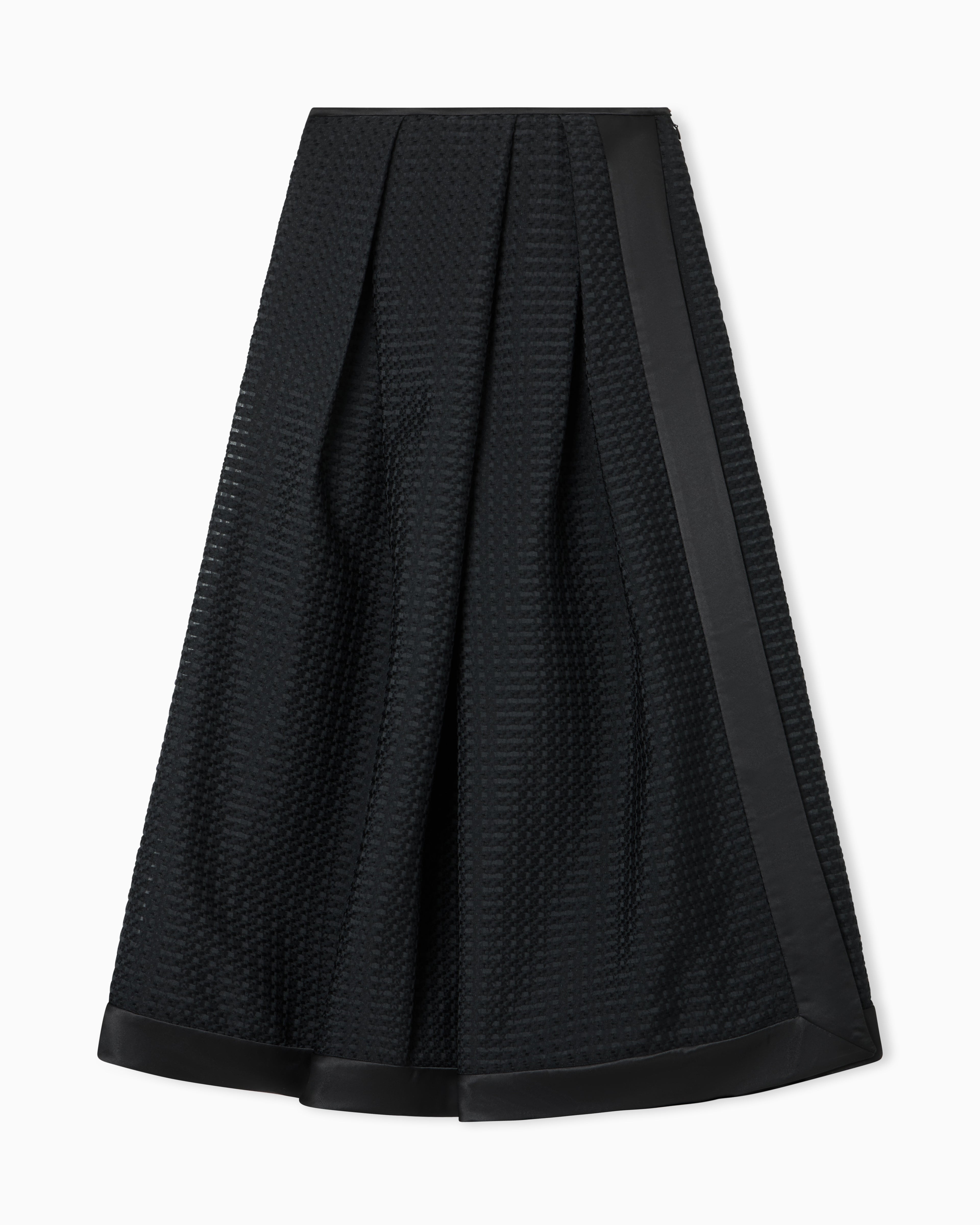 Emporio Armani Long skirt in 3D gingham-effect jacquard