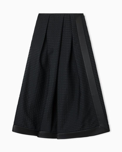 Emporio Armani Long skirt in 3D gingham-effect jacquard