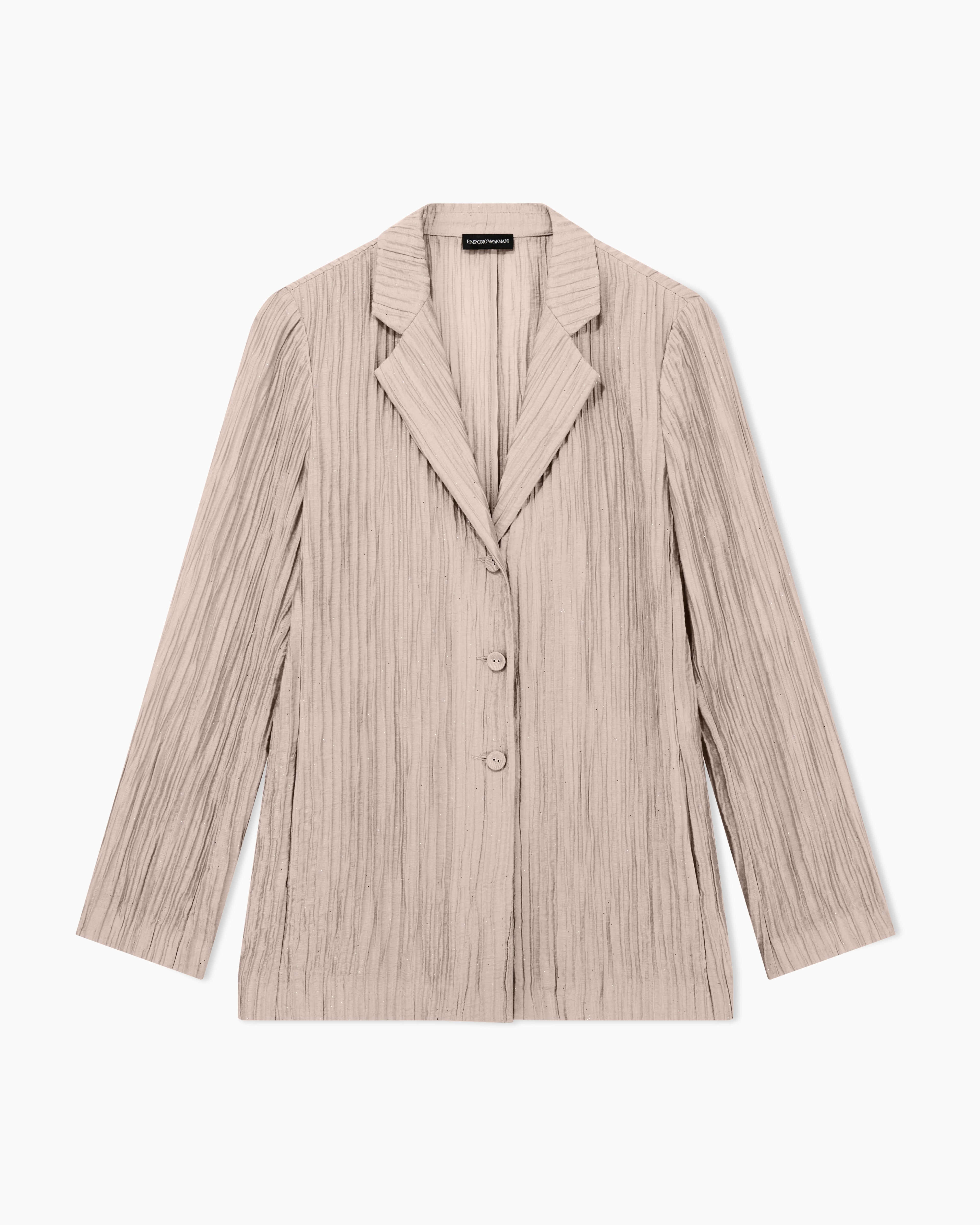 Emporio Armani Single-breasted jacket in sparkling pleated crepon