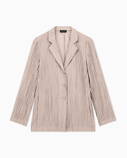 Emporio Armani Single-breasted jacket in sparkling pleated crepon