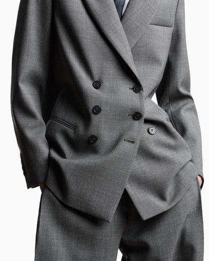 Emporio Armani Double-breasted blazer in mouliné wool crêpe