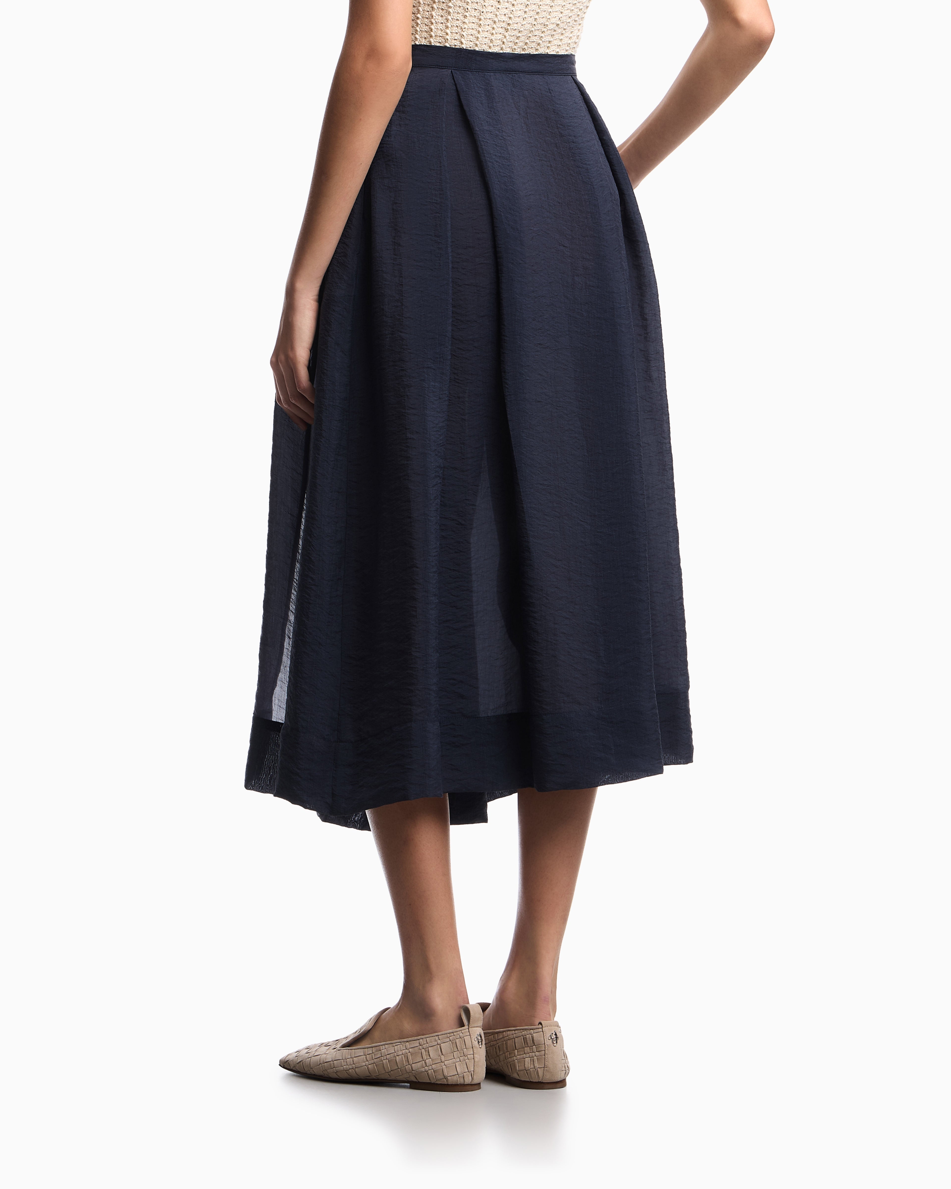 Emporio Armani Technical crepon skirt