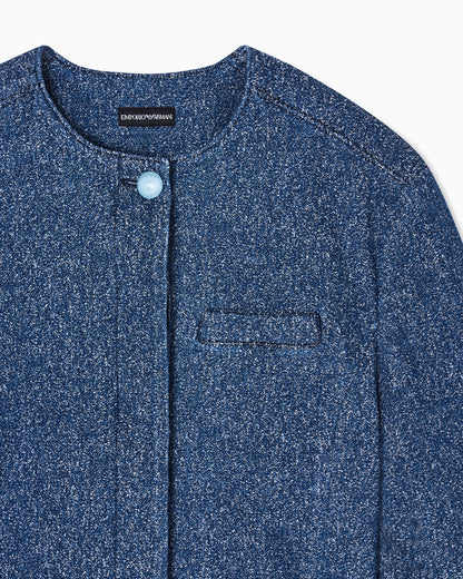 Emporio Armani Speckled denim cropped jacket