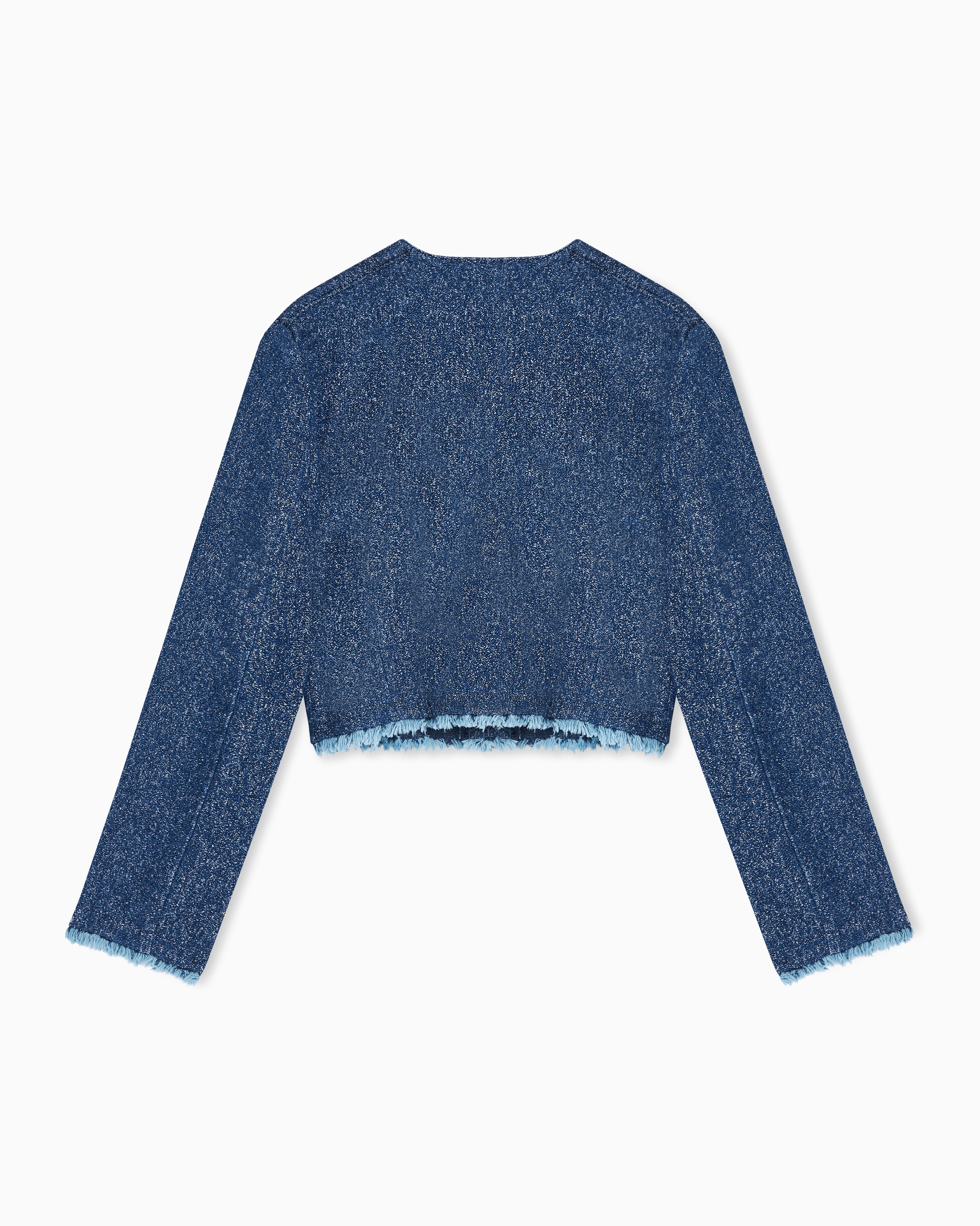 Emporio Armani Speckled denim cropped jacket