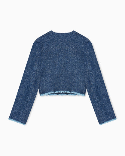 Emporio Armani Speckled denim cropped jacket