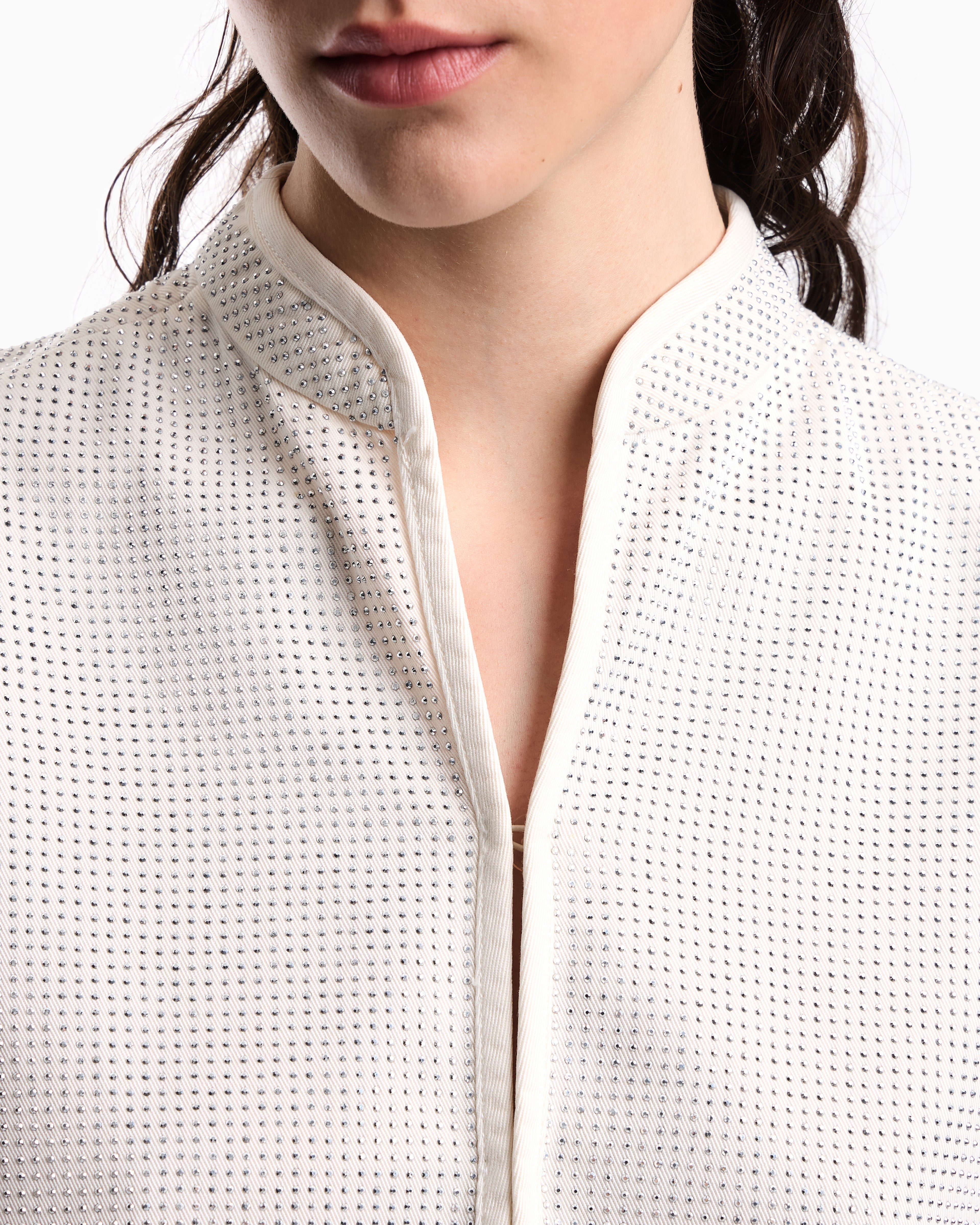 Emporio Armani Drill top with all-over micro studs