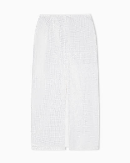 Emporio Armani Long drill skirt with all-over micro studs