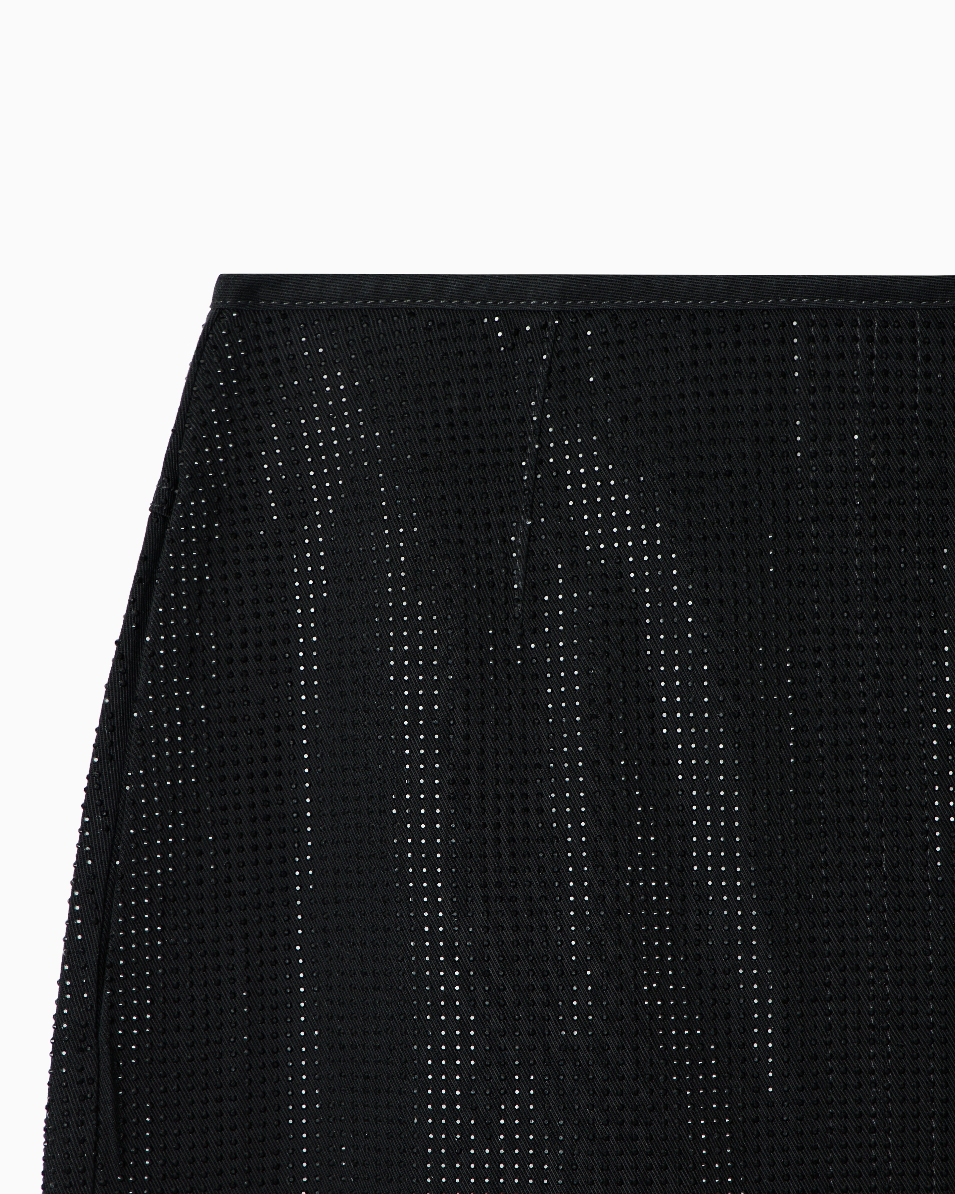 Emporio Armani Long drill skirt with all-over micro studs