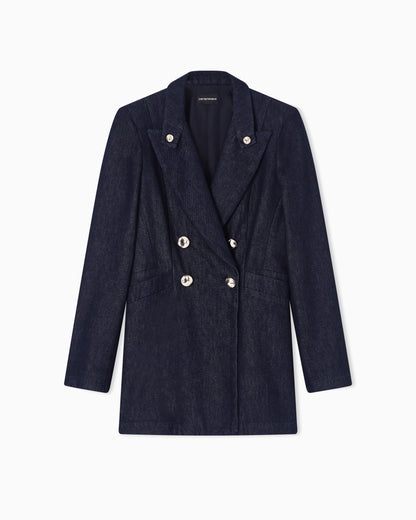 Emporio Armani Double-breasted blazer in 11 oz denim