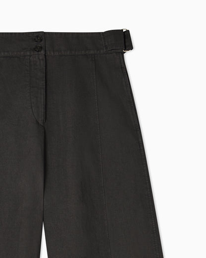 Emporio Armani Garment-dyed linen-blend oval-leg trousers