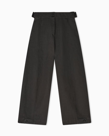 Emporio Armani Garment-dyed linen-blend oval-leg trousers