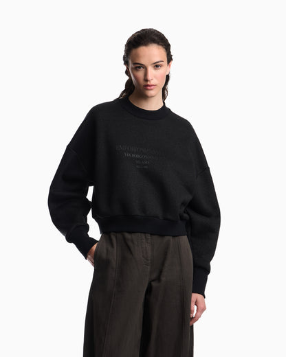 Emporio Armani Lurex jersey sweatshirt with shiny logo