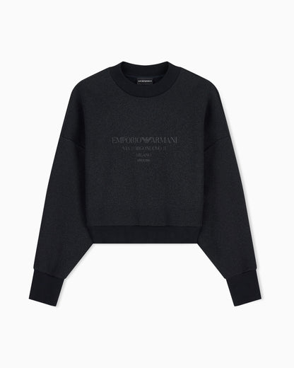 Emporio Armani Lurex jersey sweatshirt with shiny logo