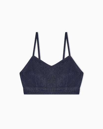 Emporio Armani 11 oz denim top with gold buttons