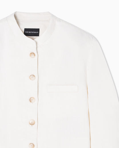 Emporio Armani garment-dyed Lyocell and linen jacket
