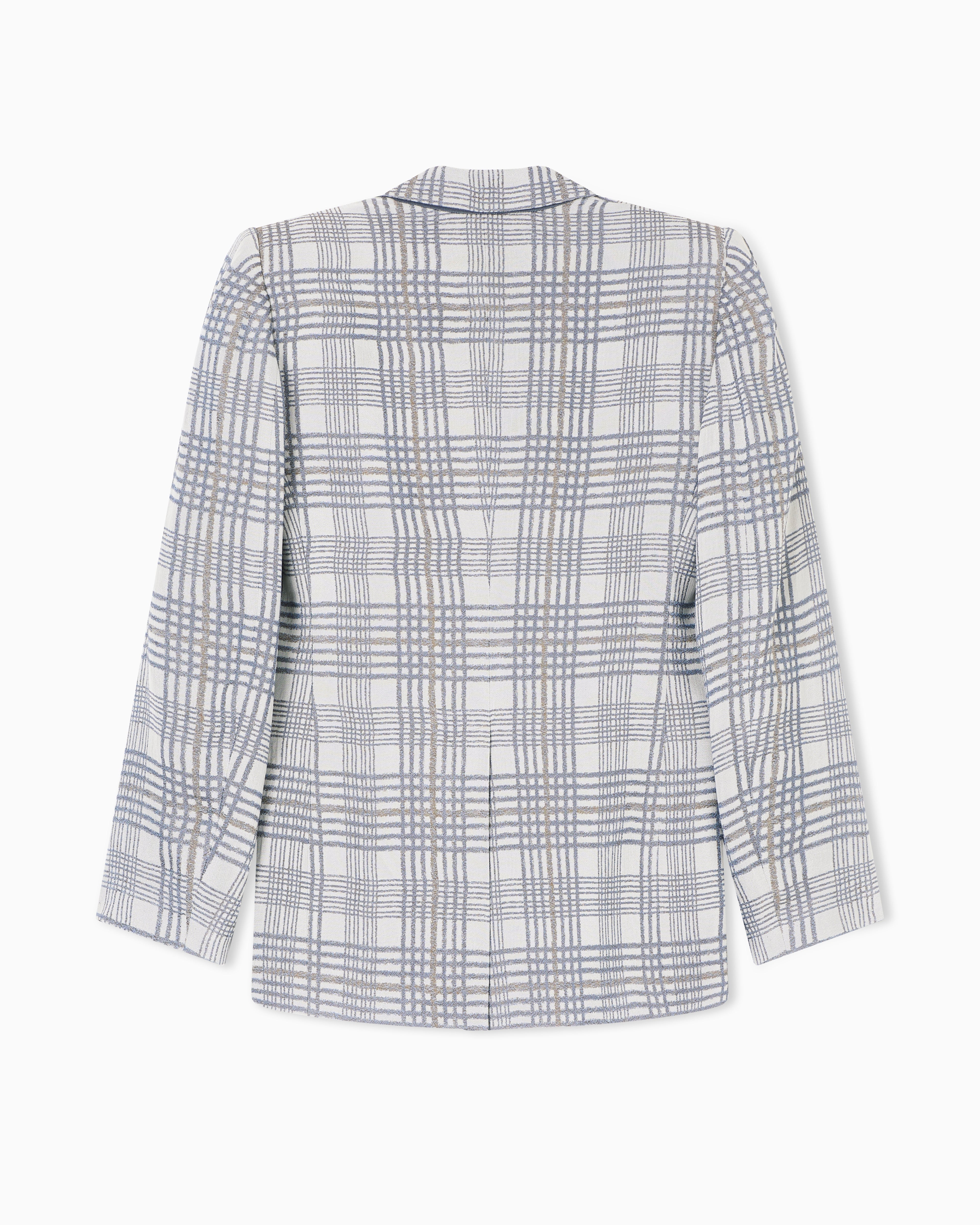 Emporio Armani Double-breasted blazer in a check-motif jacquard fabric