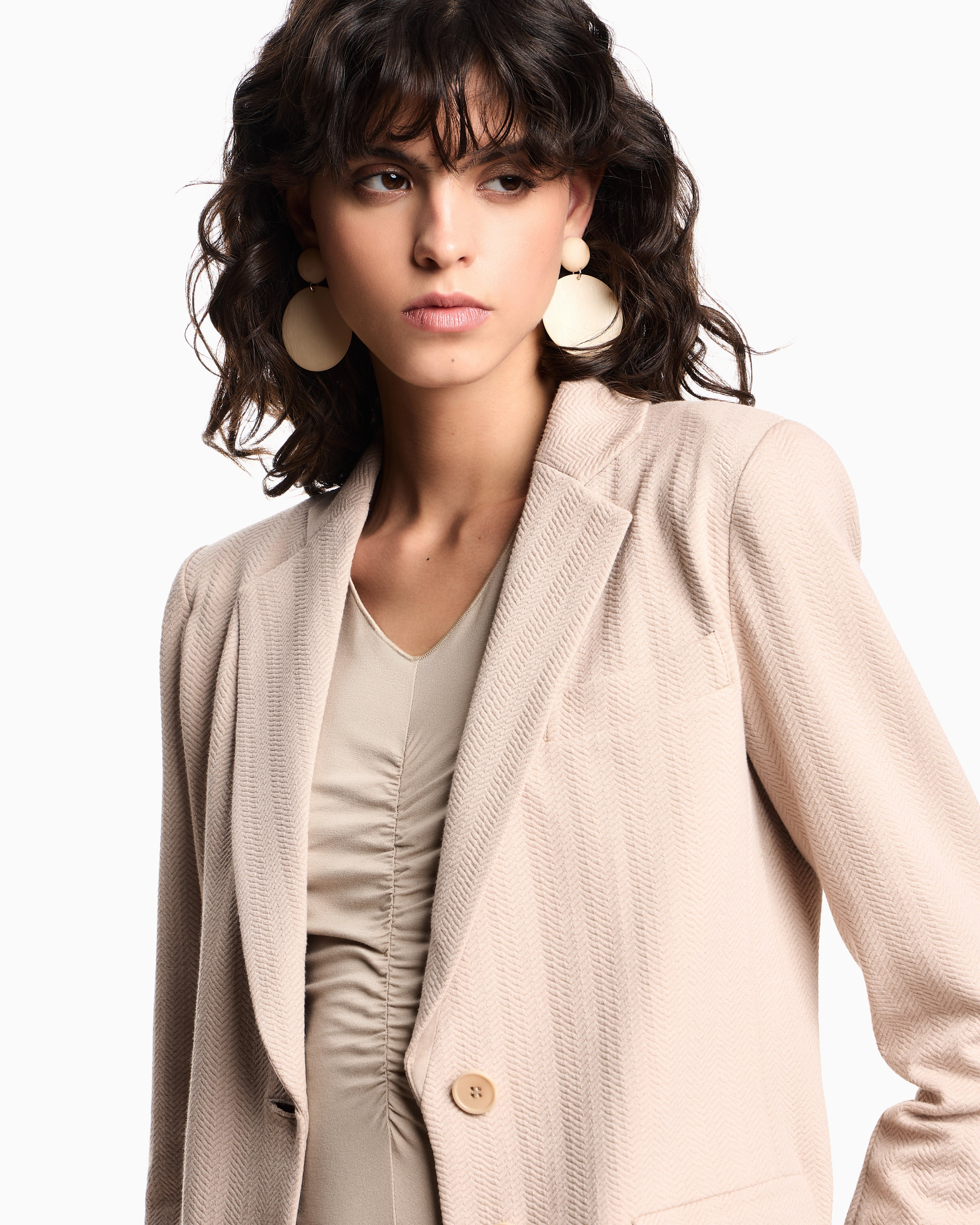Emporio Armani Stretch jersey jumper with gathering detail