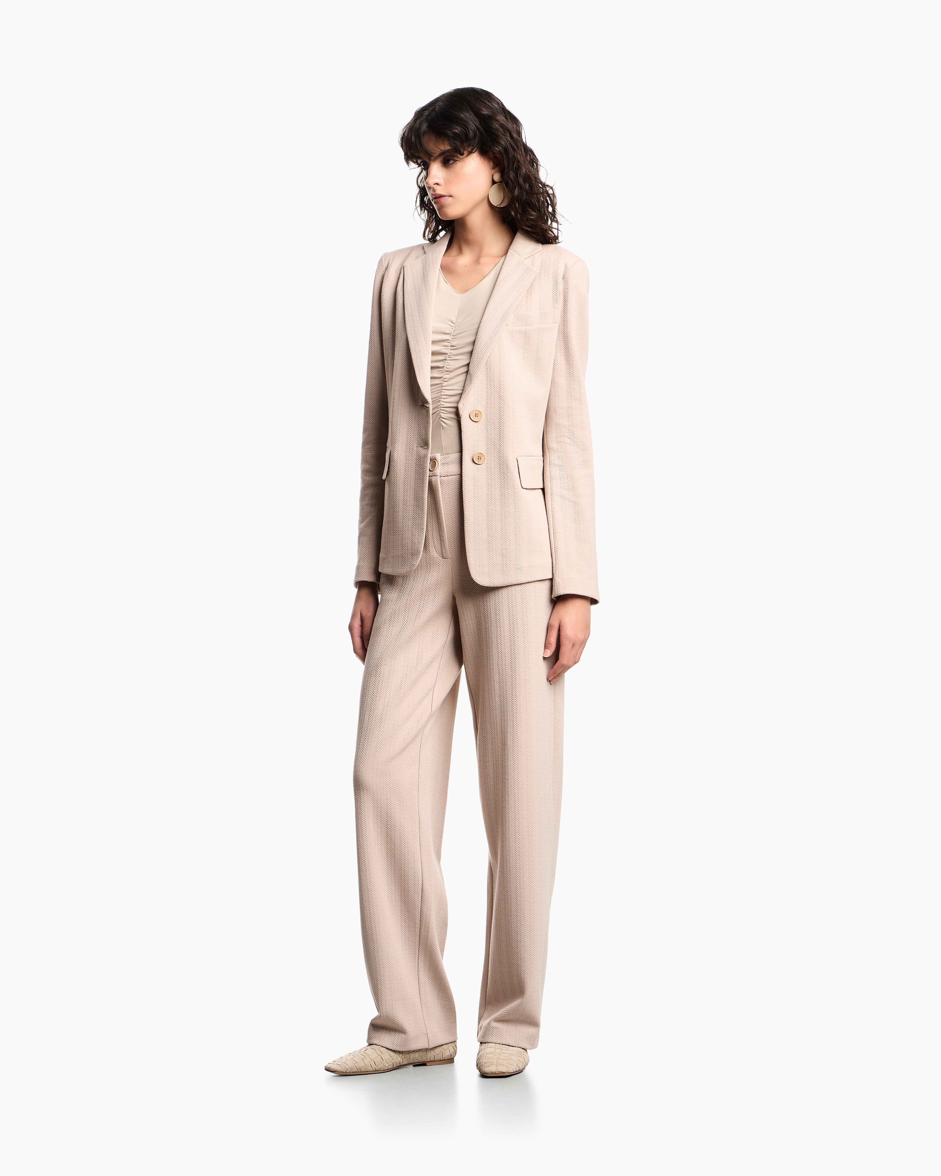 Emporio Armani Stretch jersey jumper with gathering detail